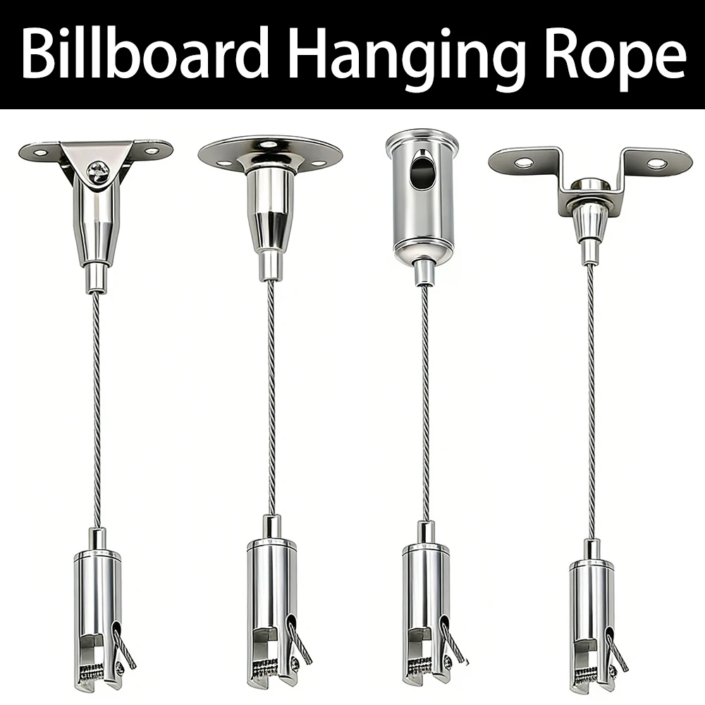 Adjustable 1.5mm Stainless Steel Wire Rope Kit Used for Advertising Board Ceiling Acrylic Board and Lamp Hanging Rope Fixing Kit