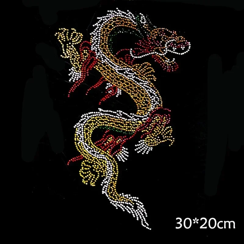 

Glitter Stickers Rhinestones Iron-on Transfers Patch for Clothing Embellishment Decorative Accessories Dragon T-shirt Patches