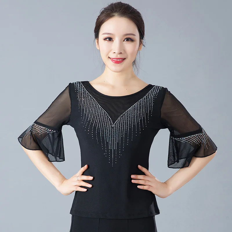 

X2098 Ballroom Dance Jacket Female Latin Dance Costume Dance Clothes Modern Dance Blouse Work Clothes Classical Dance Costume