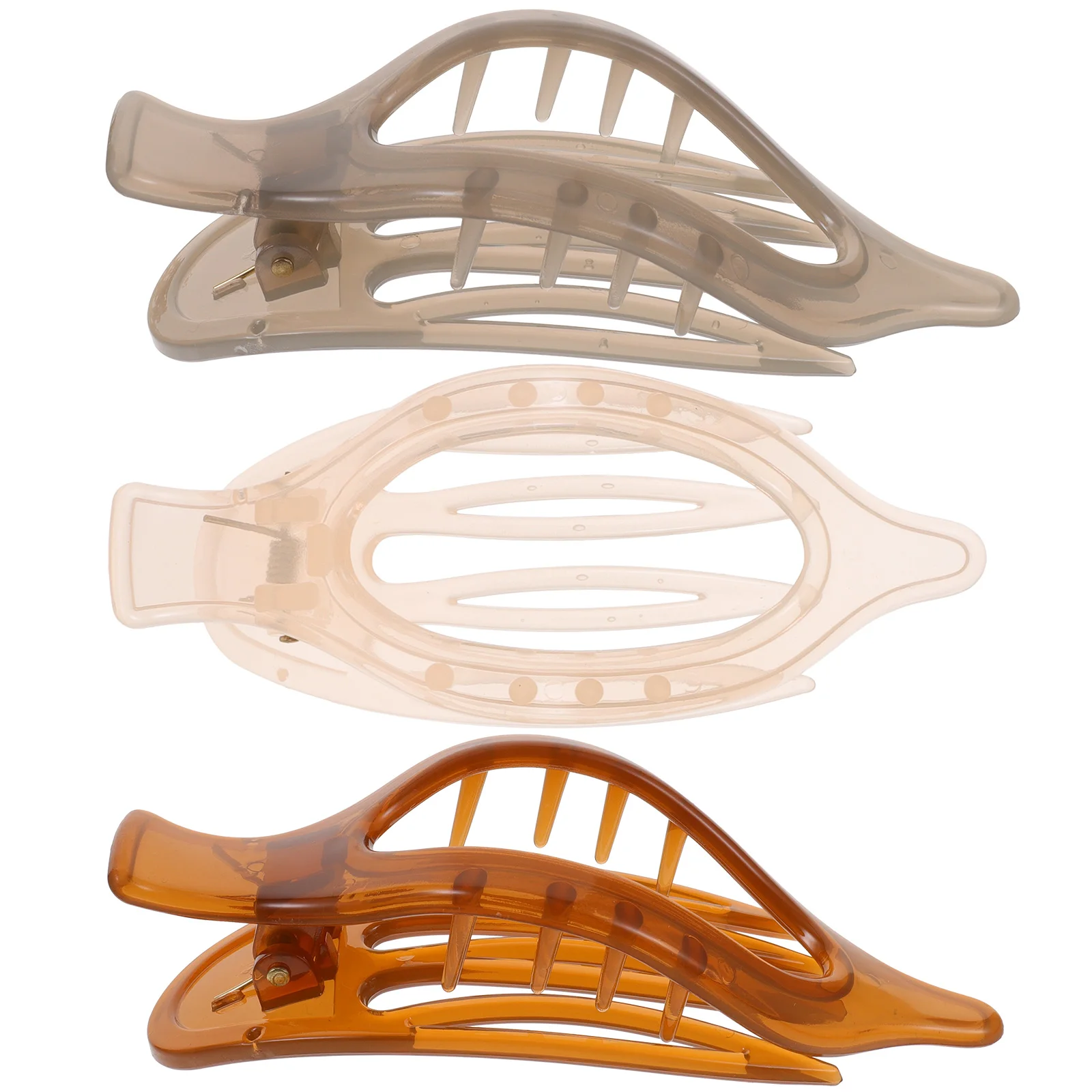 

3pcs Acrylic Hair Clips French Curved Claw Flat Decorative Women Accessories Colorful Transparent Elegant Design Safe