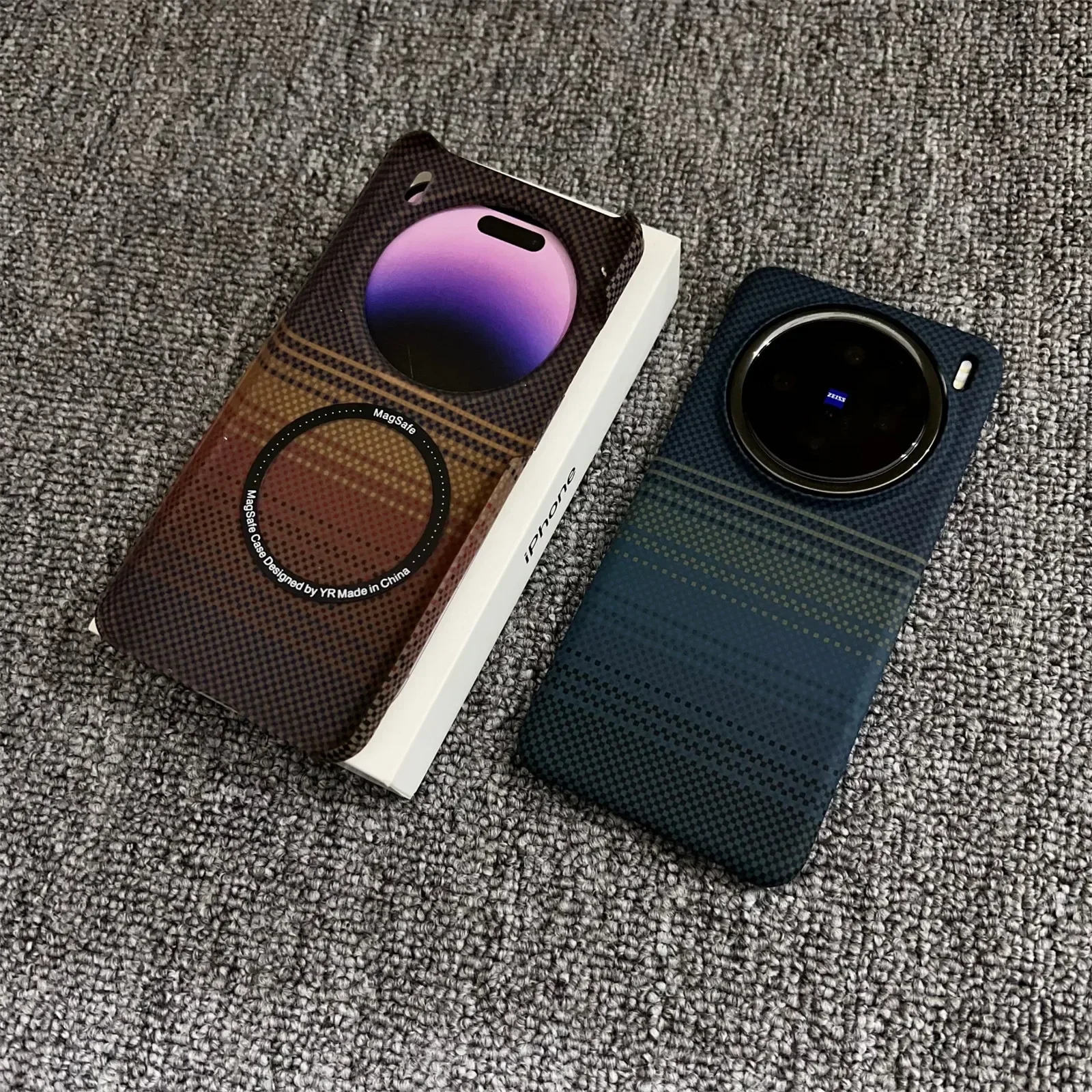 Neue ultradünne magnetische stoßfeste Handyhülle für VIVO X200 Pro Mini X200S Kohlefaser-Kevlar-Musterabdeckung
