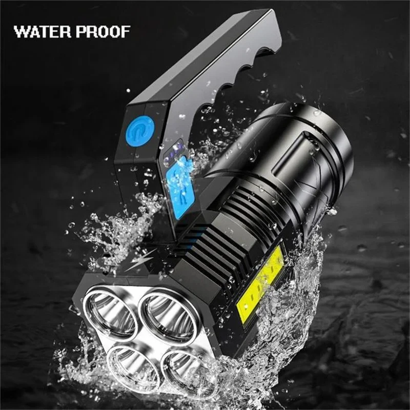 4-5 Core Portable LED Flashlight USB Rechargeable Waterproof Handheld Lantern COB Led Flashlights for Camping Hiking Outdoor