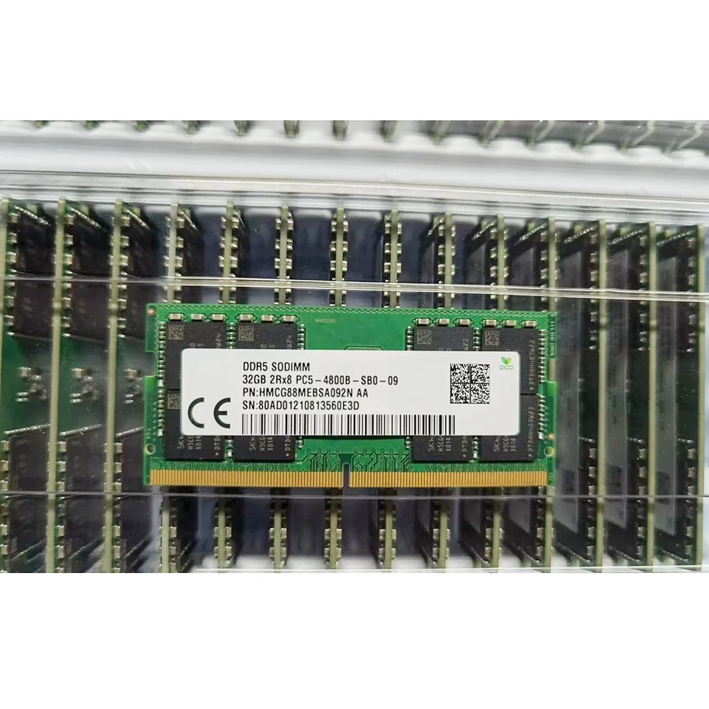 1 pcs   For SK Hynix RAM HMCG88MEBSA092N 32G 32GB 2RX8 PC5-4800B-SB0 DDR5 4800 Notebook Memory High Quality Fast Ship