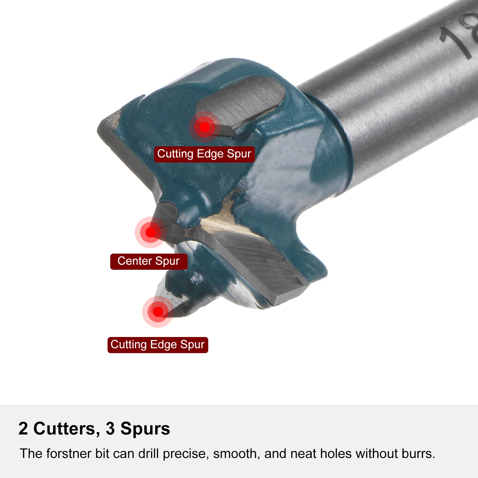 Punta da trapano Forstner 18 mm (23/32") Cerniera in legno duro con codolo esagonale
