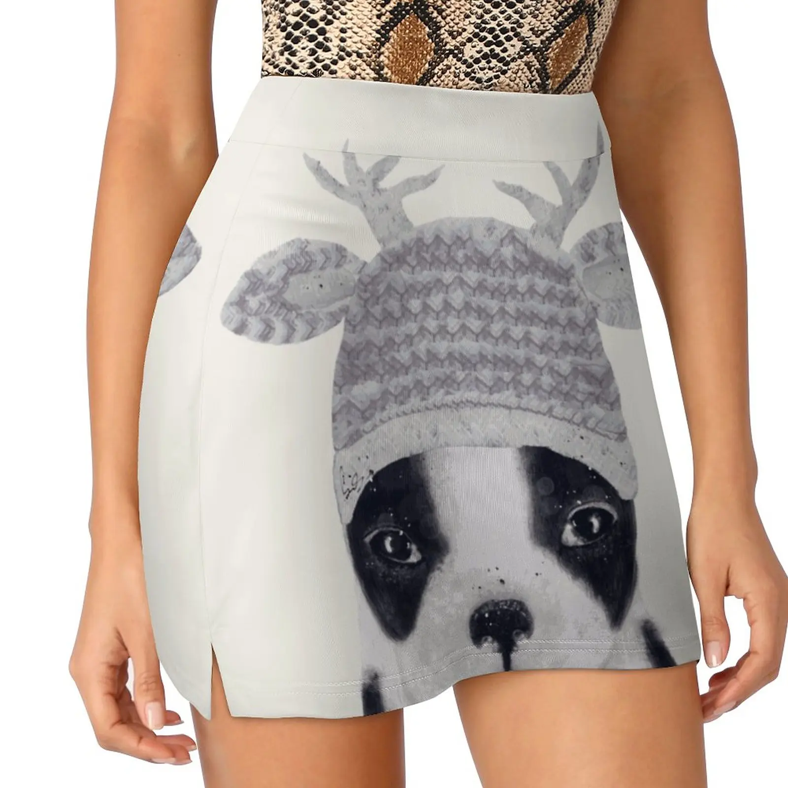 Little Boston Ooh Deer Women's skirt Sport Skort Skirt With Pocket Fashion Korean Style Skirt 4Xl Skirts Boston Terrier Boston