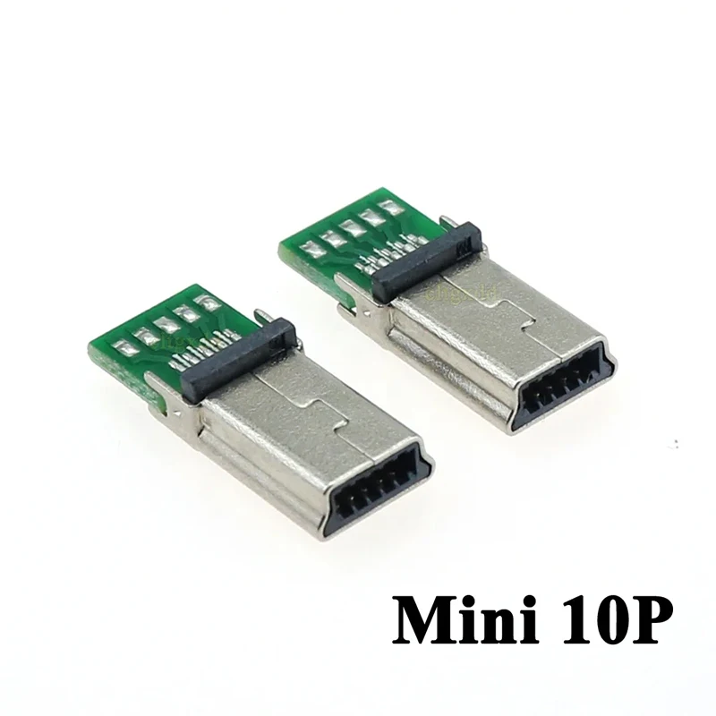 1PCS Mini USB Stecker 10 Pin Stecker Lade Adapter Mit PCB Board 10 Pin Stecker Mini USB Stecker Daten kabel Stecker Stecker