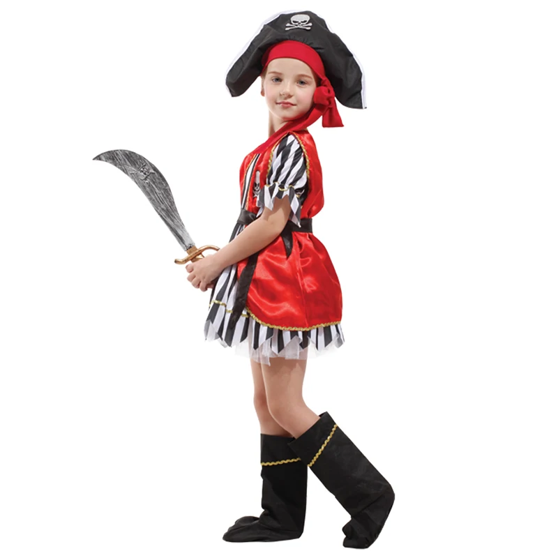 Girls Halloween Cosplay Pirate Costumes Fancy Clothes For 3-13 Year old Children Party Dress Up Birthday Gift