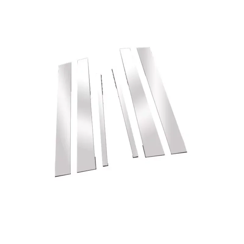 6PCS Pillar Posts Chrome Plated Silvery Fit For Lincoln Town Car 1998-2011 Door Trim Window Cover Sticker Decal