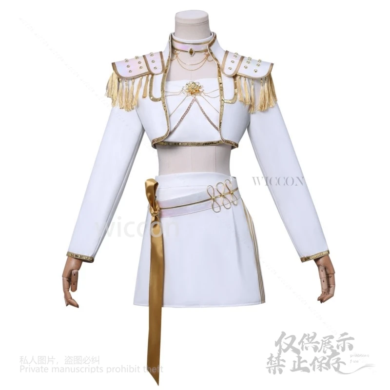 أنيمي فيلم KPop شيطان الصيادين نجم جينو رومي تأثيري حلي الأداء الأبيض مساء فستان الباروكات هالوين الدعائم الطرف