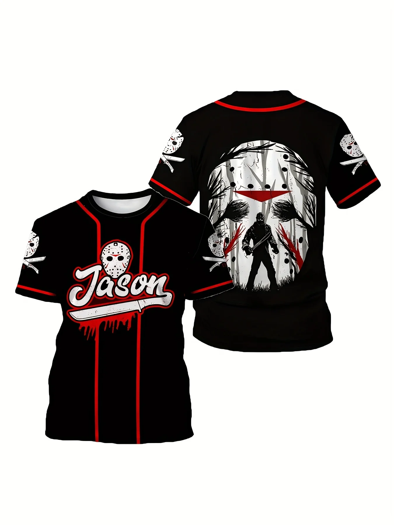

Men's 3D pattern printed T-shirt, polyester knitted fabric, slightly elastic, casual round neck short-sleeved T-shirt,