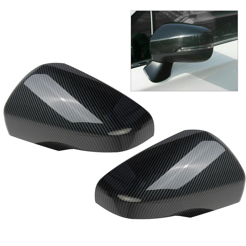 

1 Pair Black Carbon Fiber Texture Plastic Car Side Rear View Mirror Cover Cap Fit for Subaru Crosstrek XV Forester Impreza New