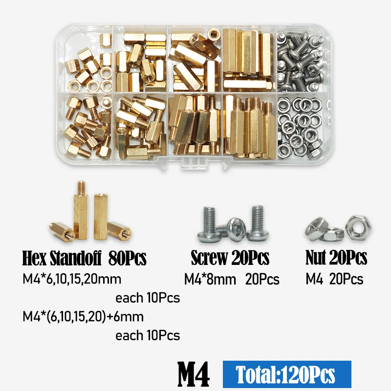 Messing Motherboard Standoff Spacer Säule M2 bis M5 für DIY Elektronische PCB Schaltung Schraube Bolzen Mutter Kit Männlich Weiblich Kupfer Spacer – Detail 11