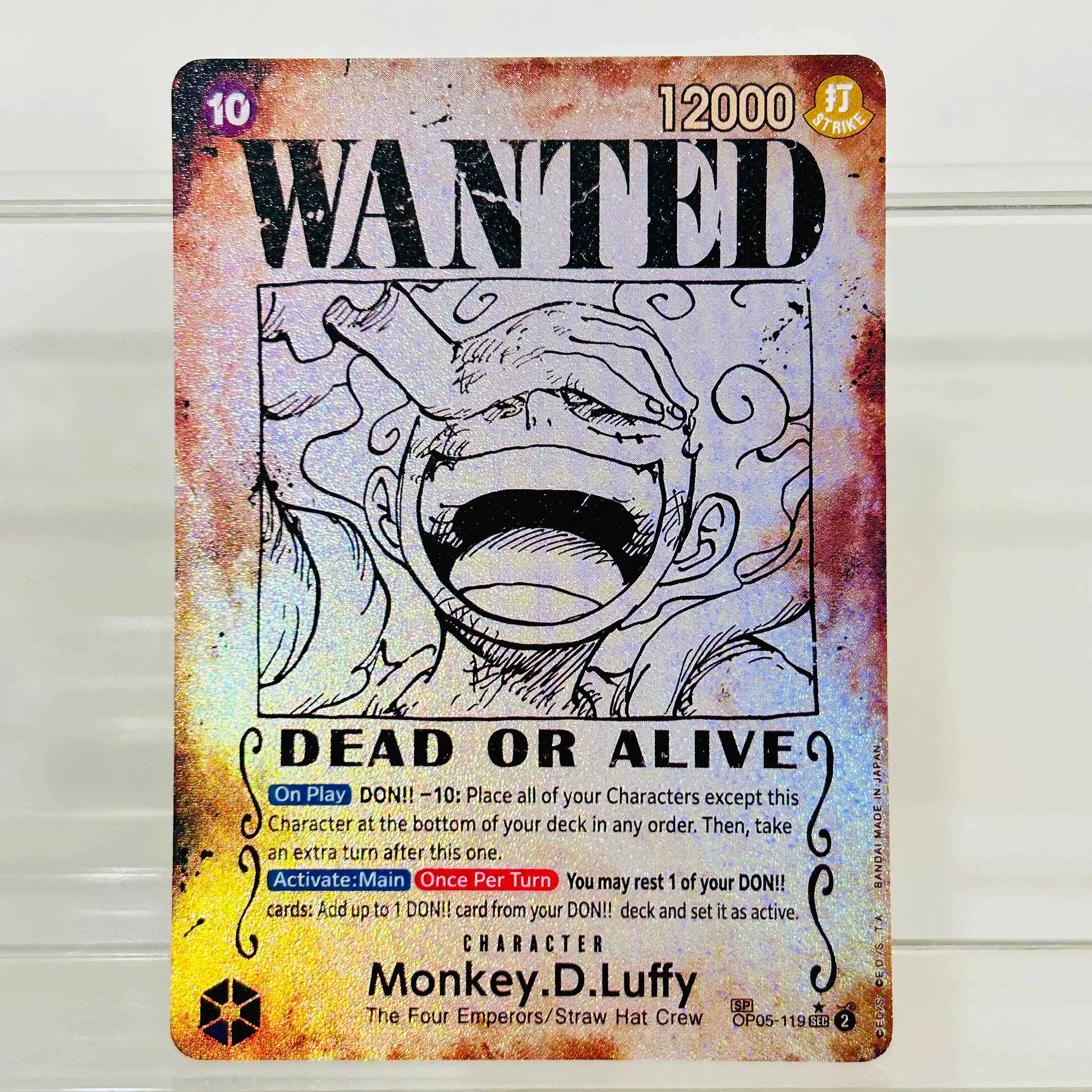 One Piece Luffy OP05-119 SP Card EN Silver Foil Holographic Texture Cards Collectible Grade DIY Premium Anime Collection Card view 6