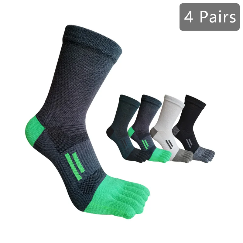 1/4 Pairs Sport Toe Socks Compression Professional Breathable Sweat-Absorbing Fitness Hiking Outdoor Bike Run Five Finger Socks