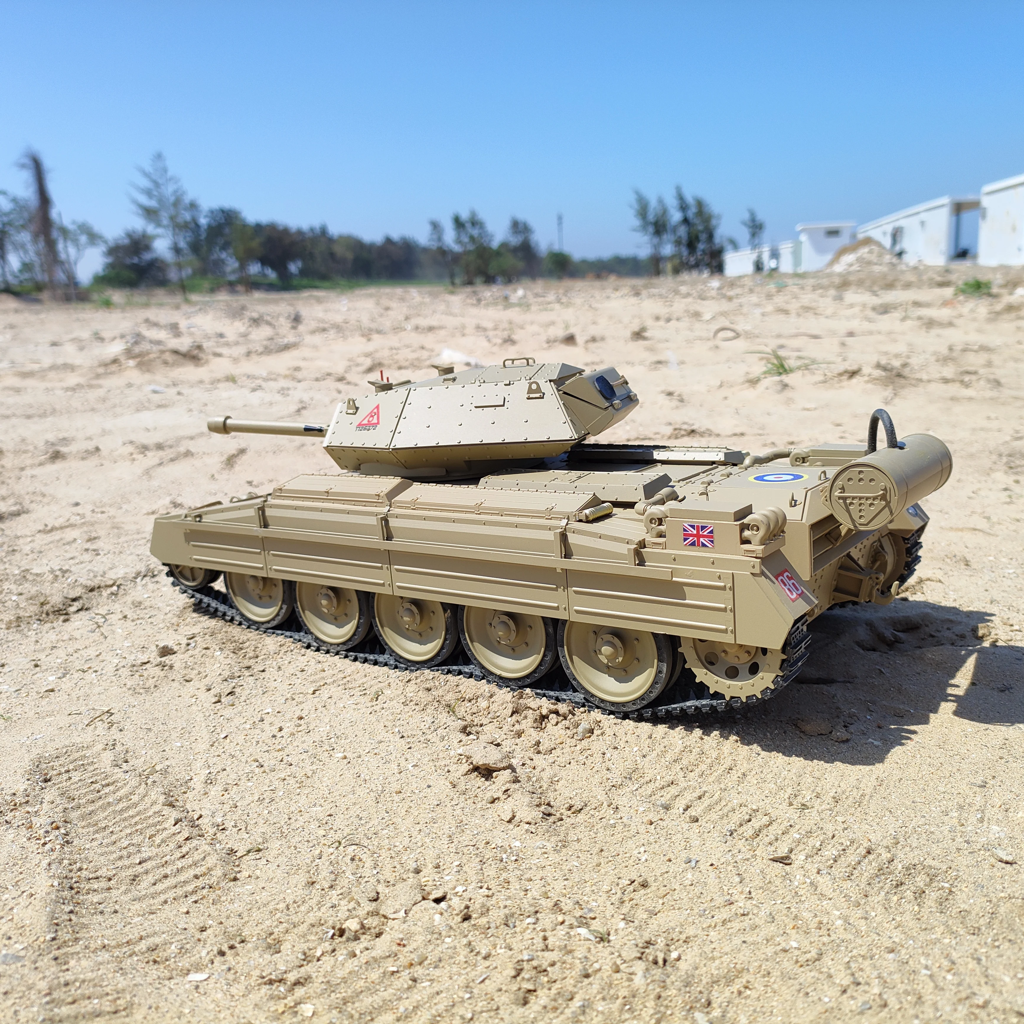 1/16 G2078 RC 탱크 영국 십자군 탱크 사운드 및 라이트 스모크 원격 제어 탱크 (연막 터렛 회전 360) °    탱크 모델