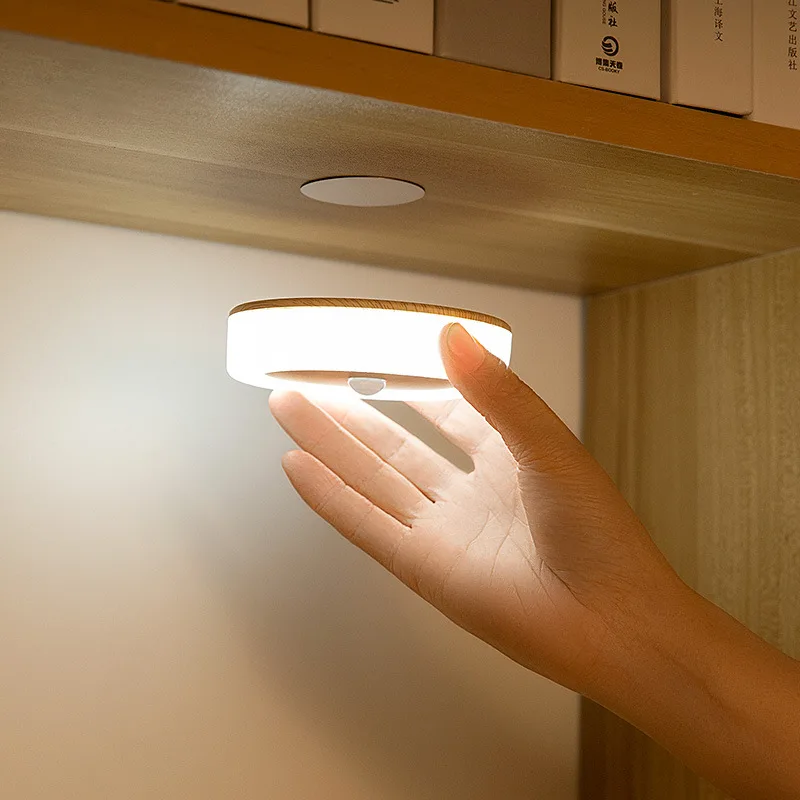 Intelligent human sensing USB corridor cabinet wall lamp charging magnetic suction wood grain LED light wall lamp  wall decor