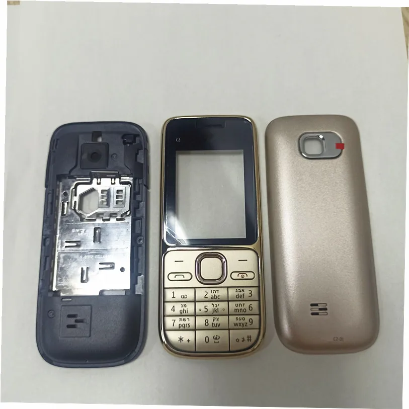 for Nokia C2-01  New Full Housing Case Cover Battery Cover Housing Case with English Keyboard