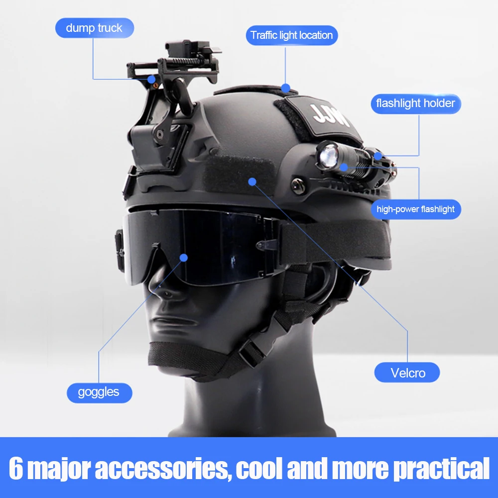 خوذة تكتيكية للمروحة العسكرية MICH2000 إصدار الحركة خوذة واقية CS خارجية غير عسكرية أو تستخدم الشرطة FAST PJ