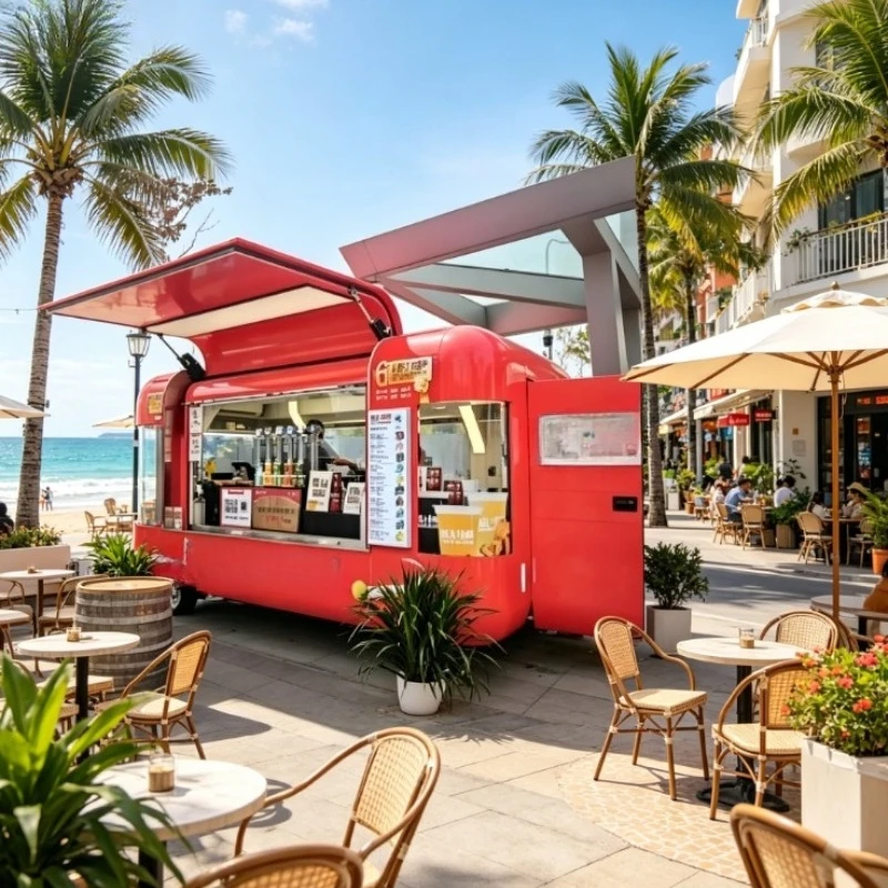 Pink Themed Tuk Tuk Food Truck with Refrigerated Display Case for Eye-Catching Dessert & Ice Cream Sales Customized