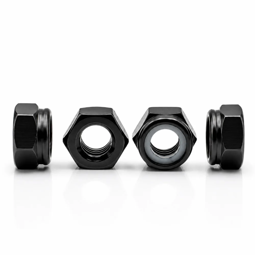 Schwarze 304 Edelstahl Kohlenstoffstahl Schwarz Verzinkte Nylon-Einsatz-Sicherungsmuttern Sechskantmuttern M2-M20 – Detail 7