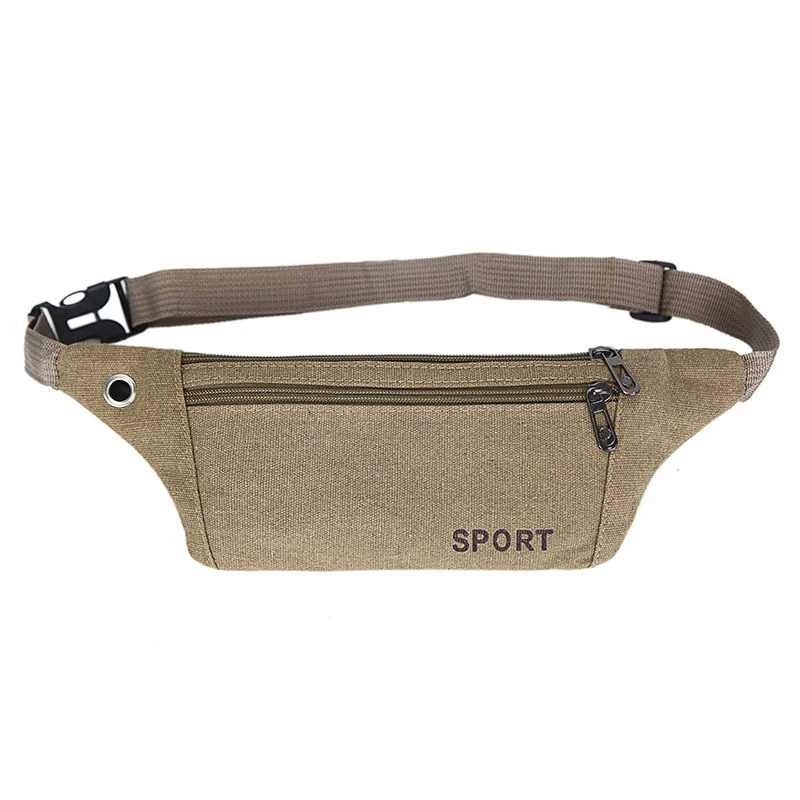 Canvas Fit Waistpack para homens, móvel, anti-roubo, ultra fino, lona invisível, ao ar livre, lazer, corrida