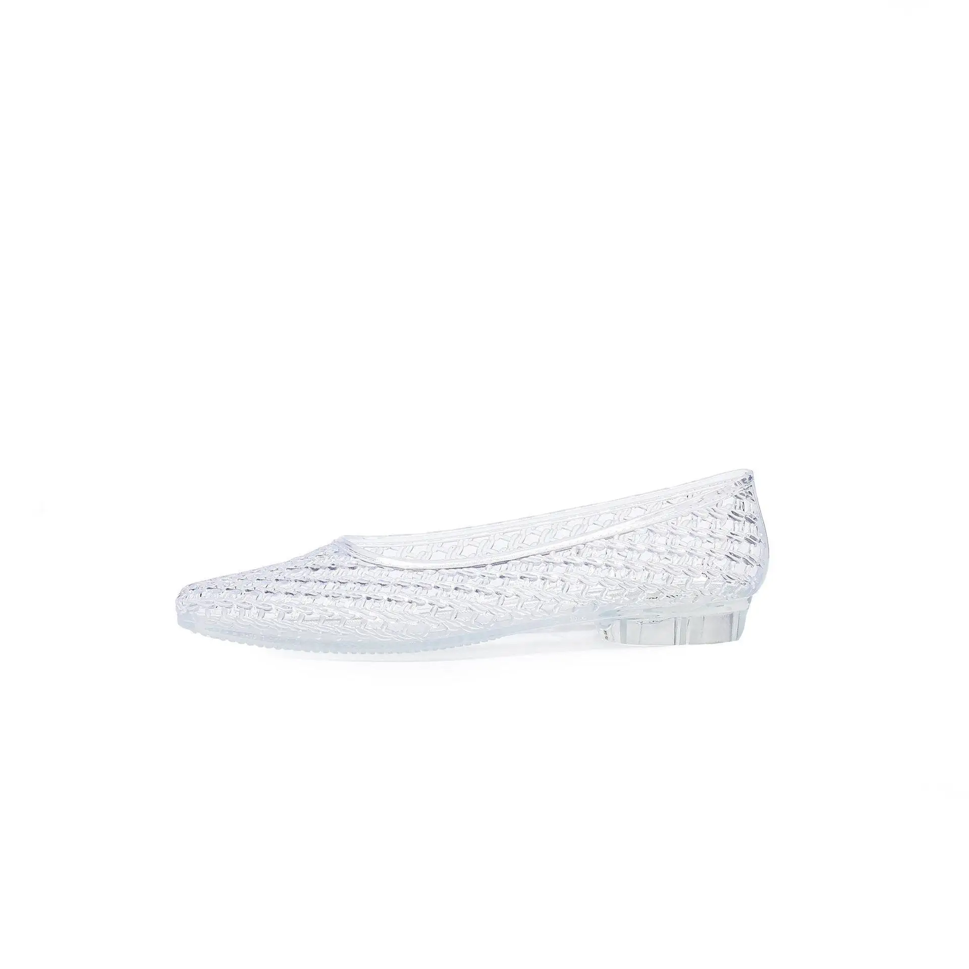 Women's Esme Stretch Crochet Shoes Memory Foam Insole Hollow out Fashion Sandals Flat Heel Pointed Toe PVC Sole Winter Wear
