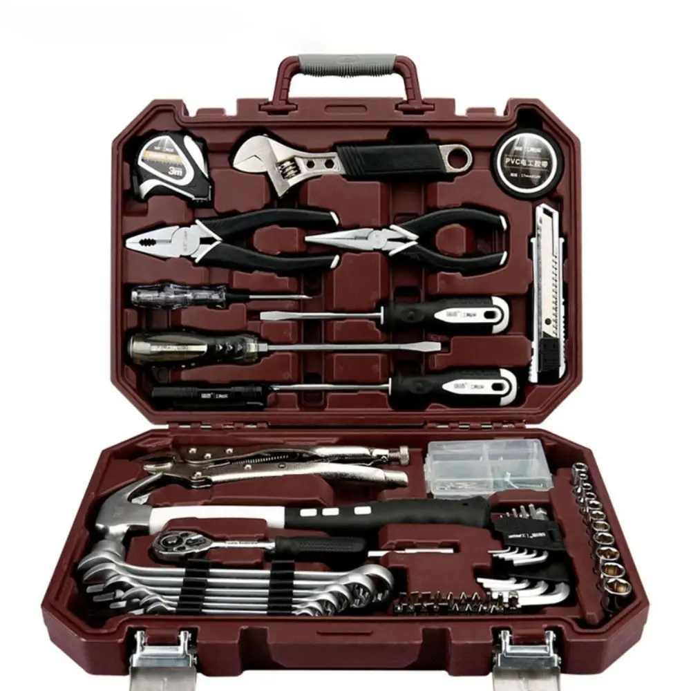 Carbon Steel Gift Tools Set Multi-Function 12V/21V Lithium Household Hardware Toolbox Hard Case Wireless Charging