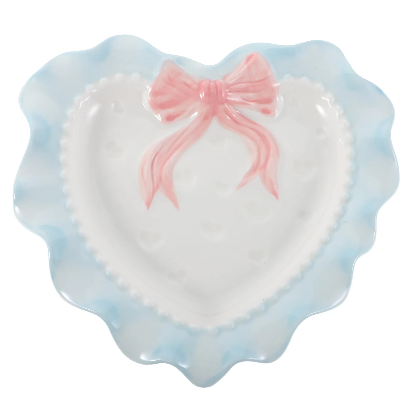 

Creative Ceramic Tableware Heart Shaped Dessert Plates Kawaii Tray Cute Fruit Cake Snack Decorative Dinnerware Photography Props