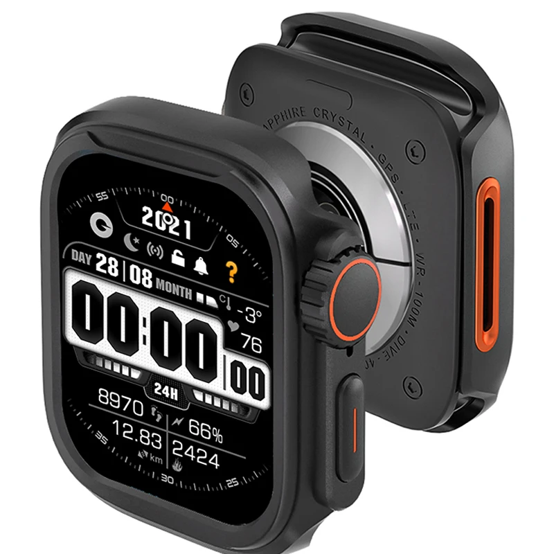 

Чехол из алюминиевого сплава для Apple Watch Ultra 2 49 мм 46 мм 45 мм 44 мм 42 мм Металлический полный охват для Iwatch Series 10 9 8 7 6 SE