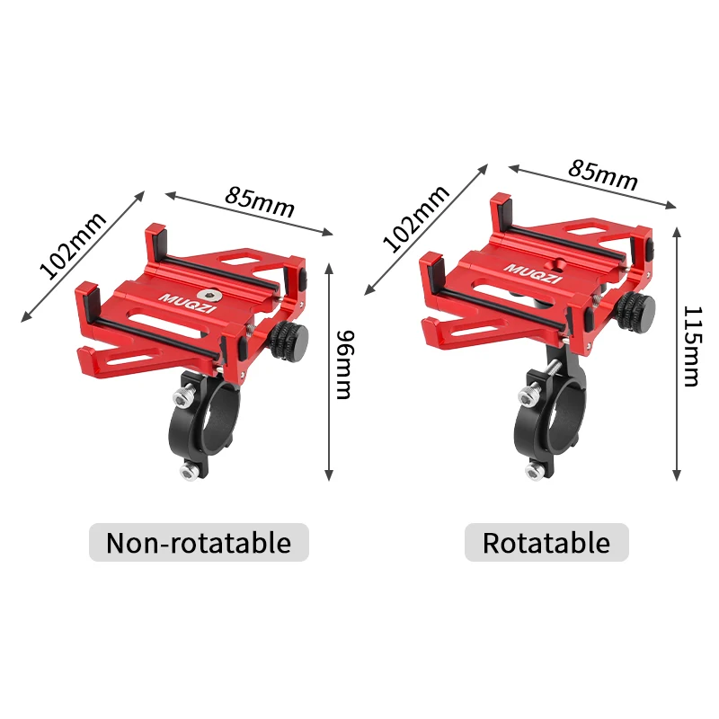 MUQZI-Support de téléphone universel pour guidon de moto, rotation à 360 °, pour smartphone de 4.5 à 7 pouces