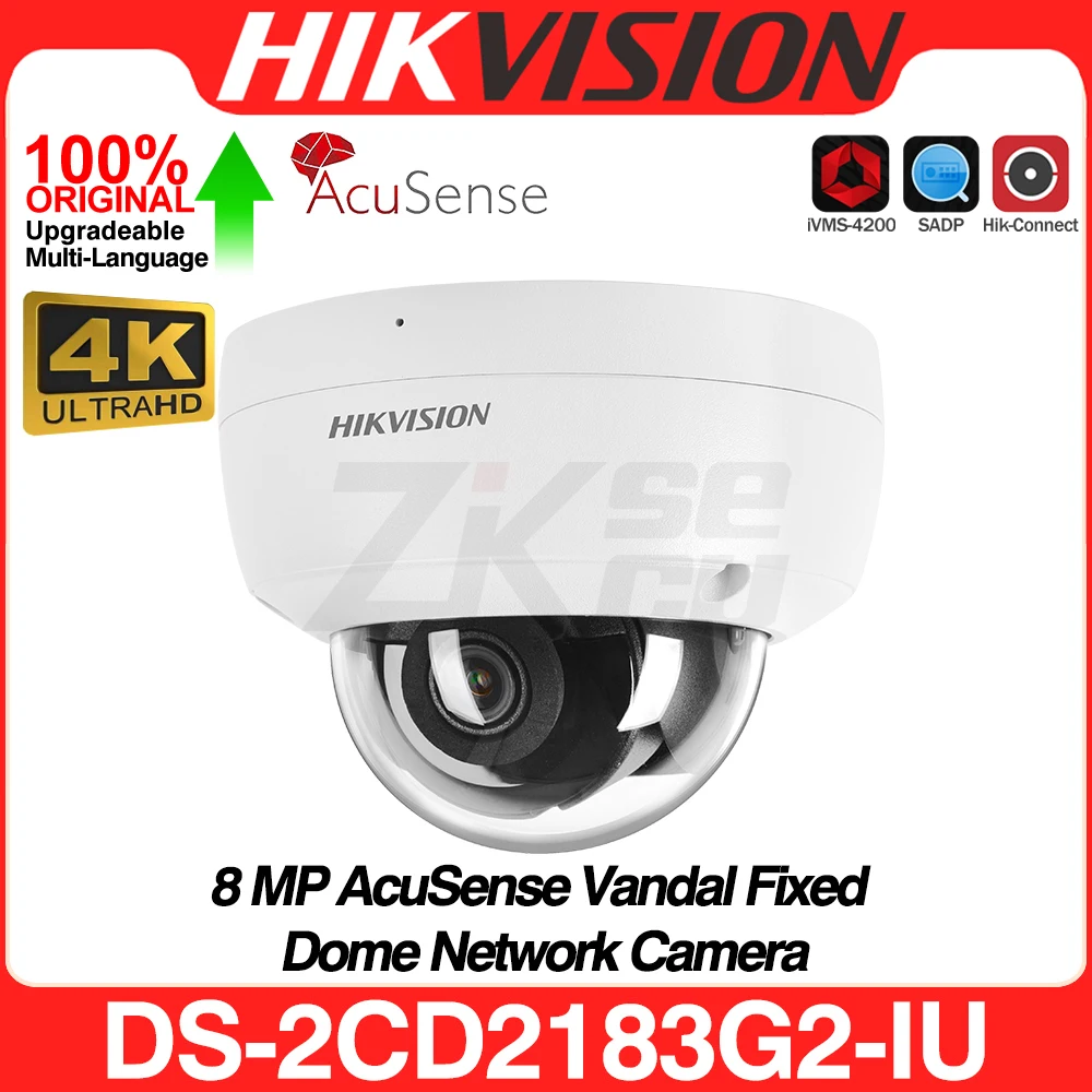 

Hikvision 8MP IP Camera DS-2CD2183G2-IU 4K AcuSense Human&Vehicle Detect Smart Event Built-in MIC SD Slot IP67 POE Bullet CCTV