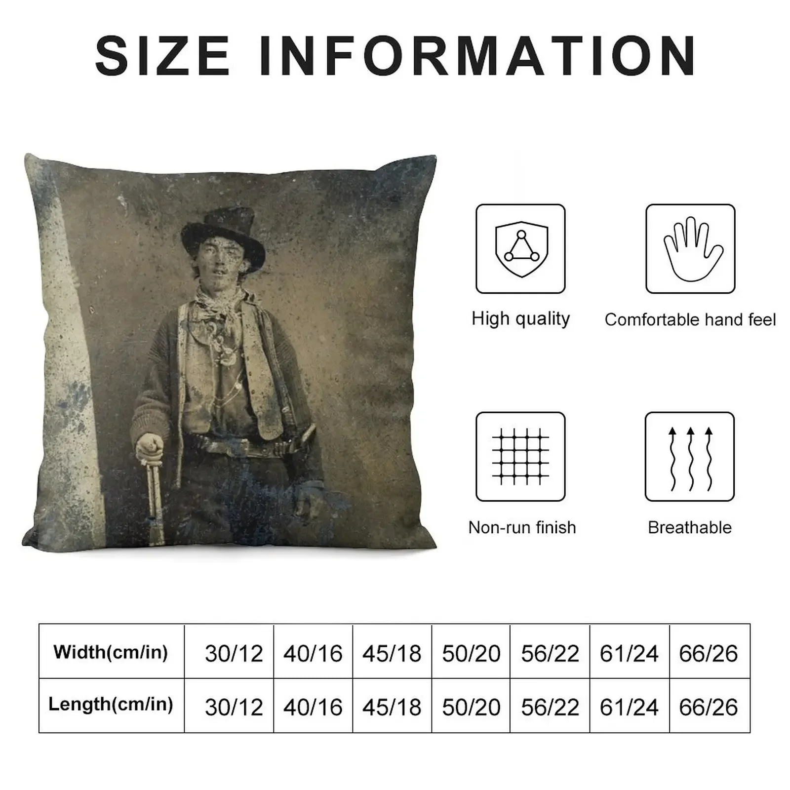 The only surviving authenticated portrait of Billy the Kid (1880) Throw Pillow pillow cover luxury Couch Cushions pillow