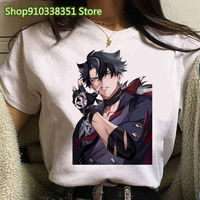 2024 Genshin Impact T Shirt Women Wriothesley Kawaii Anime Cartoon Tshirts Loose Comfortable Short Sleeves Y2K Tshirt Graphic