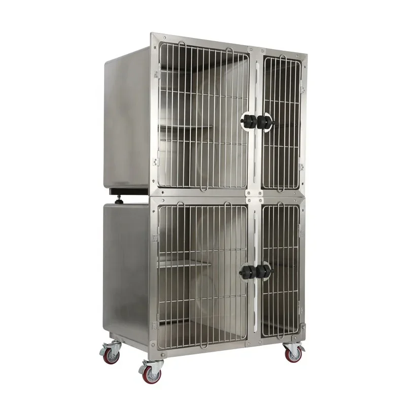 Boarding feline kennel Factory Wholesale quality assurance Round Cornered Stainless steel cage NEW cat feline kennel