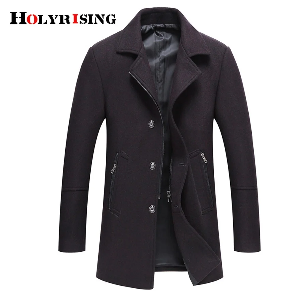 

Holyrising Wool Blend Overcoat Men Stand Collar Woolen Dress Breathable Jakets Of Abrigos Hombres Invierno 5 Coulrs 18461-5