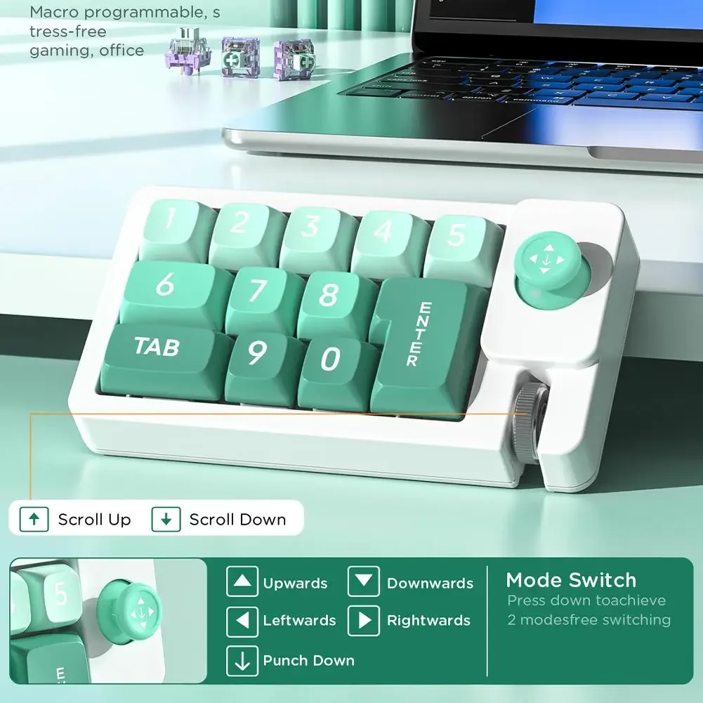 12 Key Custom Macro Programming Numpad Gaming Mini Keyboard Fully Hot Swappable Mechanical Switch RGB Light For Mac Win