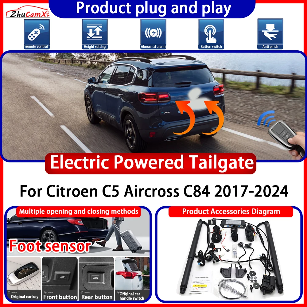 ZhuCamX Electric OEM Powered Tailgate for Citroen C5 Aircross C84 2017-2024 Anti Pinch Smart Intelligent Control Gate Lift Kit