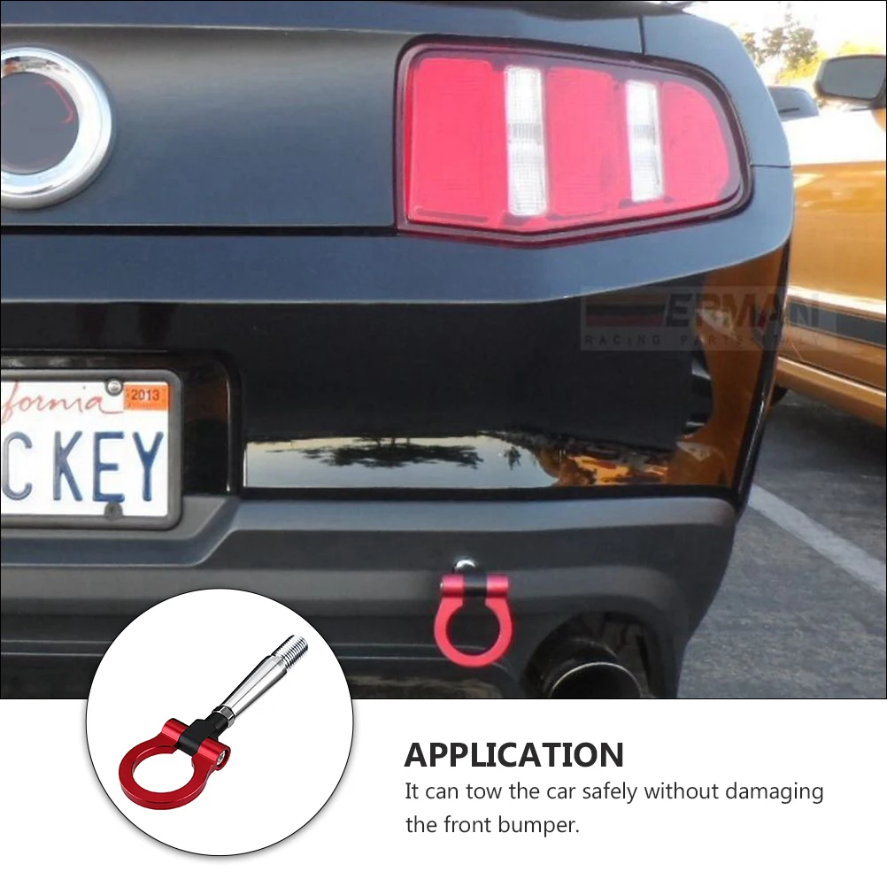 

Aluminum Car Tow Hook Durable Trailer Hitch Towing Iron Front Bumper Universal Ring Easy Installation Safe Without Damage