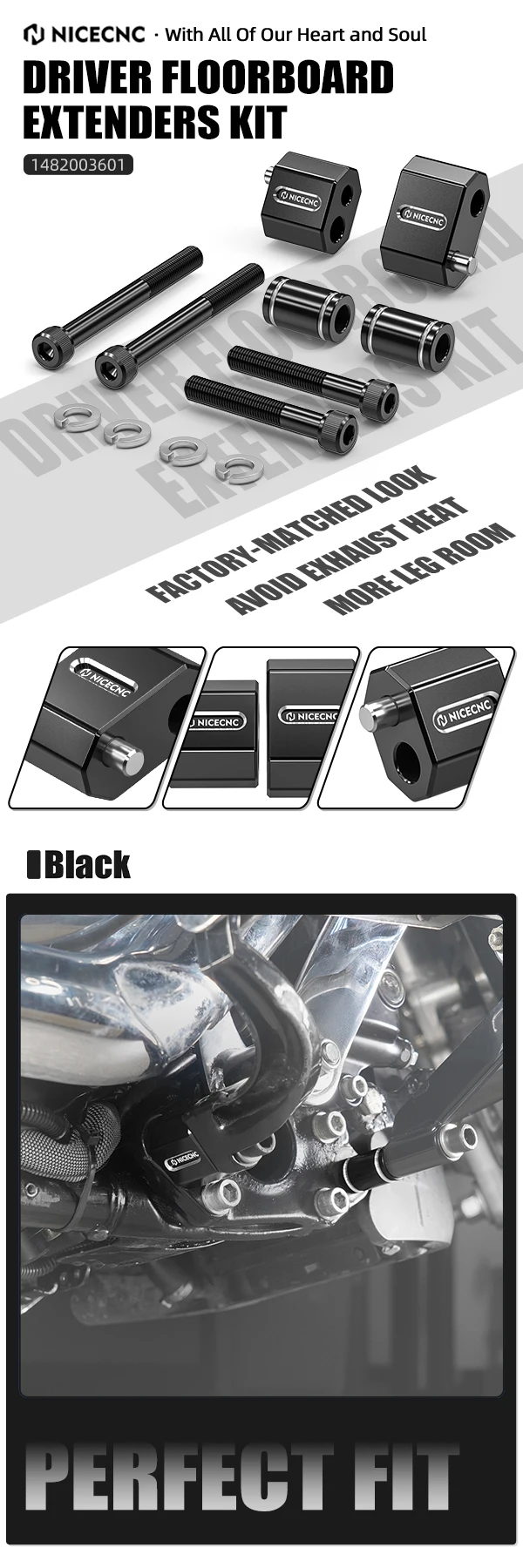 Für Harley Street Glide/Road Glide Special Driver Floorboard Extender Kit Road King Special CVO Road Glide FLHRXS Electra Glide – Detail 6