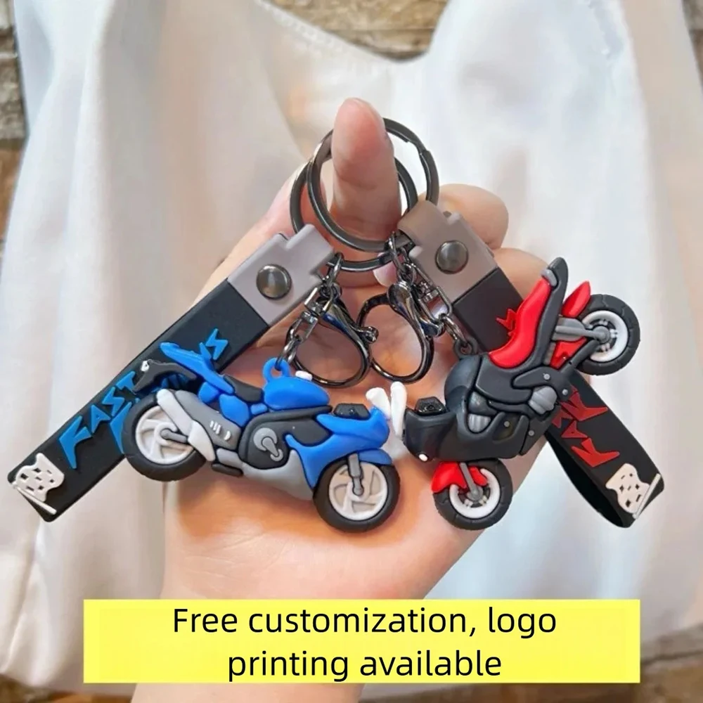 Motorcycle Keychain Silicone Keychain for Men Key Chain Bag Pendant Cool Car Keys Keyring Bike Key Ring Bag Pendant Gift