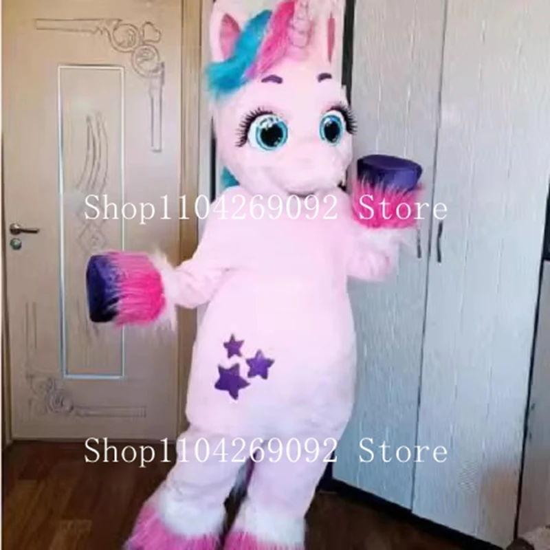 Gorąca Wyprzedaż Różowy Kostium Maskotki Jednorożca Uroczy Kostium Cosplay z Kreskówki Urodzinowy Strój Maskotki Postaci z Anime na Imprezę Halloween Karnawał