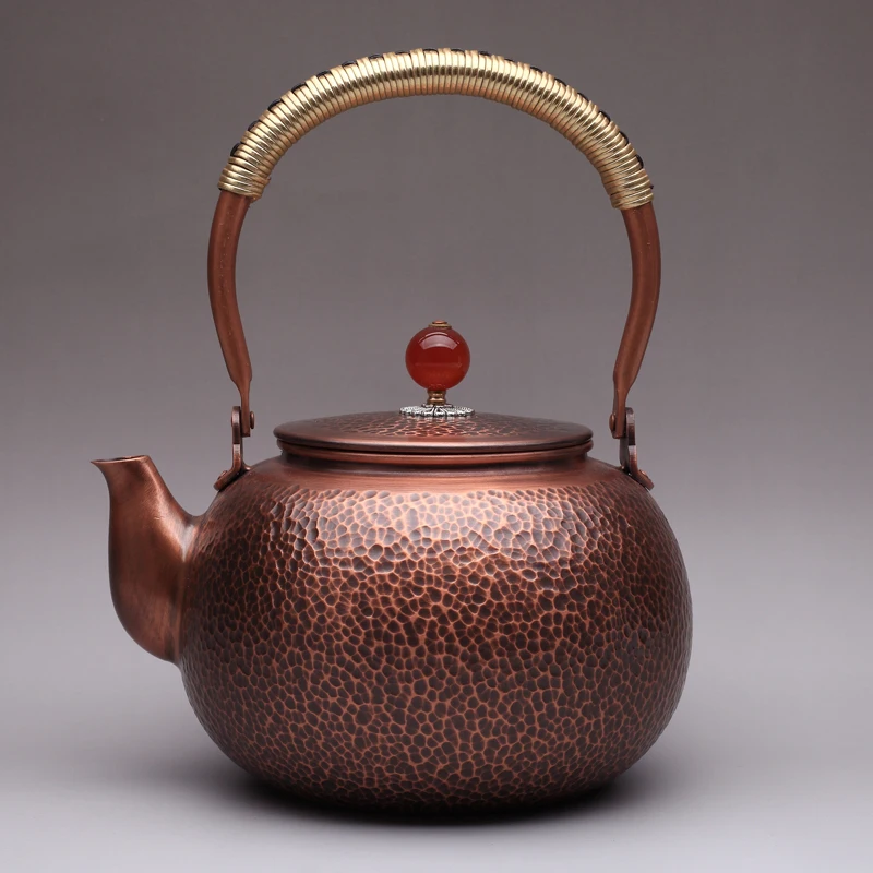 

1.5L Pure Hand-made Hammer Pattern Copper Pot Copper Teapot Antique Thickened Uncoated Kettle