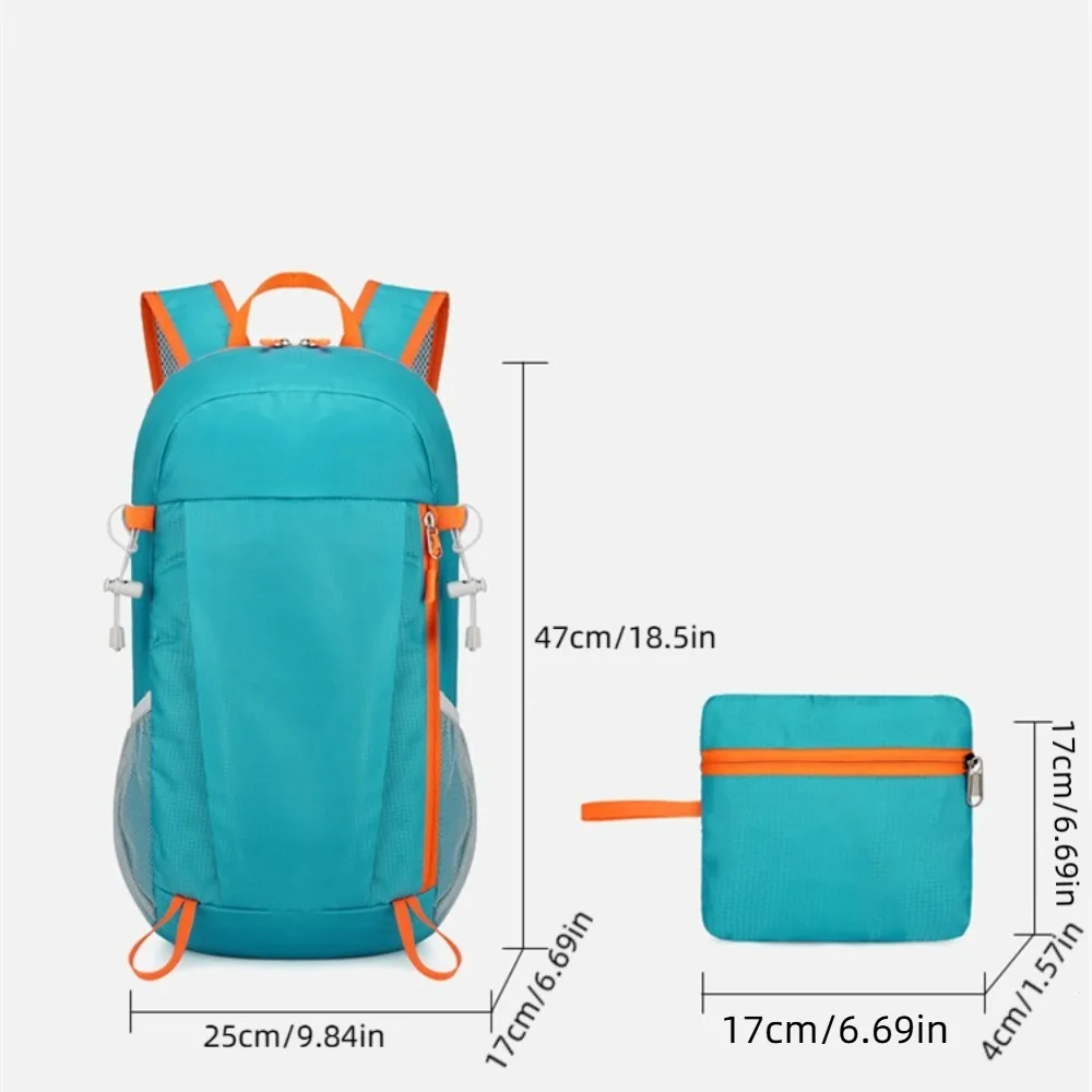 Packable Nylon Foldable Backpack Polyester Durable Travel Daypack Elastic Rope Large Capacity Mountaineering Bag School