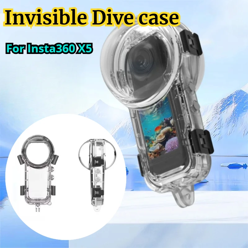 

For Insta360 X5 Underwater 60M Waterproof Cover Invisible Dive Case for Insta 360 X5 Panoramic Camera Dive Shell Accessories