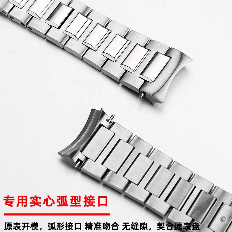 Para IWC Portugal Time Series IW 358312   IW 371607   IW 371609   Correa de reloj para hombre de 20 mm Arc Silver 316L Correa de reloj de acero inoxidable sólido