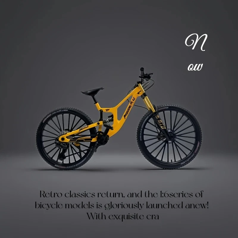 1:6 Scale Alloy Mountain Bike รุ่นสมจริงเกียร์ของเล่นด้านหน้าและด้านหลังโช้คอัพสําหรับผู้ที่ชื่นชอบจักรยาน