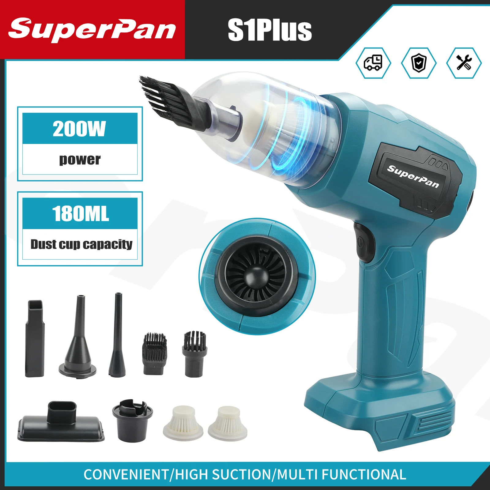 Cordless vacuum cleaner portable vacuum cleaner 2-in-1 blowing and suction function cordless vacuum for Makita 18v Battery Pins