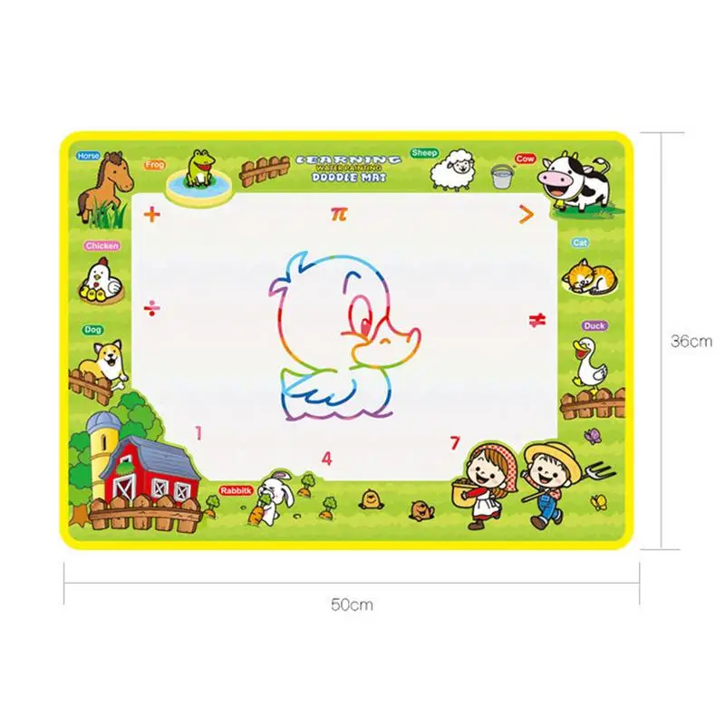 DIY Happy Farm Magic น้ำวาดภาพวาดเสื่อหนังสือ Doodle Board หนังสือการเรียนรู้การศึกษาของเล่นคลาสสิก