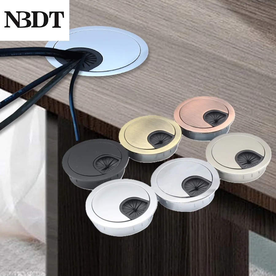 Zinc Round 50mm 53mm 60mm 80mm Desktop Wire Hole Cover Cord Grommet