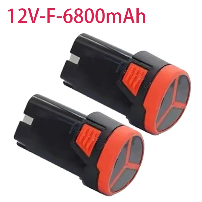 Premium 100% New 12V 6800 MAh Large Capacity Rechargeable Lithium-Ion Battery F-Type for Electric Tools Drill Bits Screwdrivers